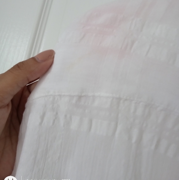 Anthropologie Banded Surplice V - Neck Blouse White Size Large - Picture 12 of 13